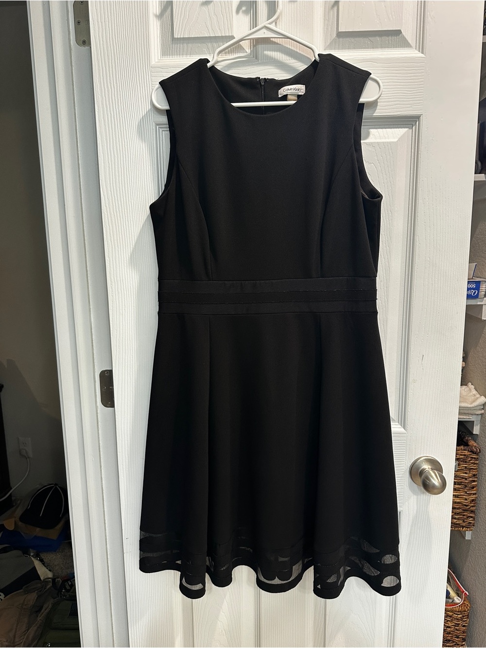 Calvin Klein Black Sleeveless Fit-and-Flare Mini Dress